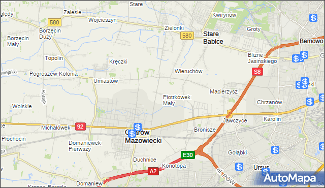 mapa Piotrkówek Mały, Piotrkówek Mały na mapie Targeo