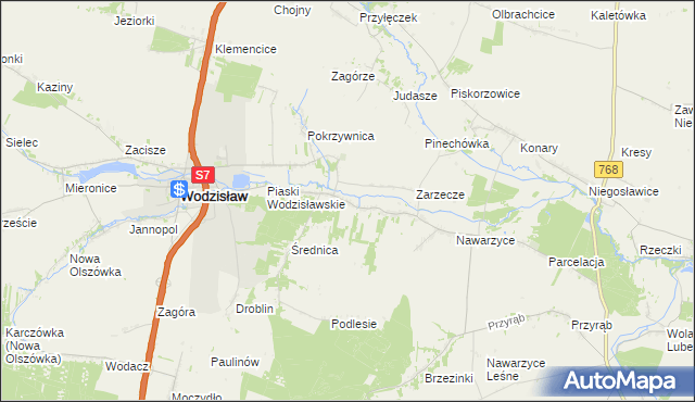 mapa Piotrkowice gmina Wodzisław, Piotrkowice gmina Wodzisław na mapie Targeo