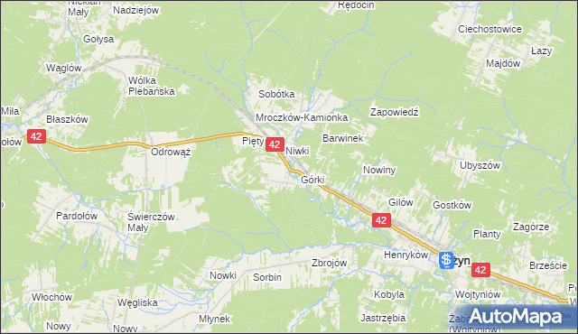 mapa Płaczków, Płaczków na mapie Targeo