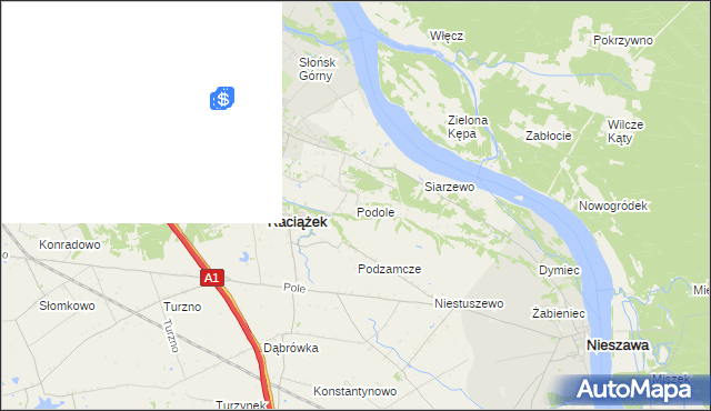 mapa Podole gmina Raciążek, Podole gmina Raciążek na mapie Targeo