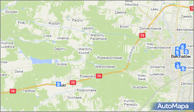 mapa Podwierzchowiec, Podwierzchowiec na mapie Targeo