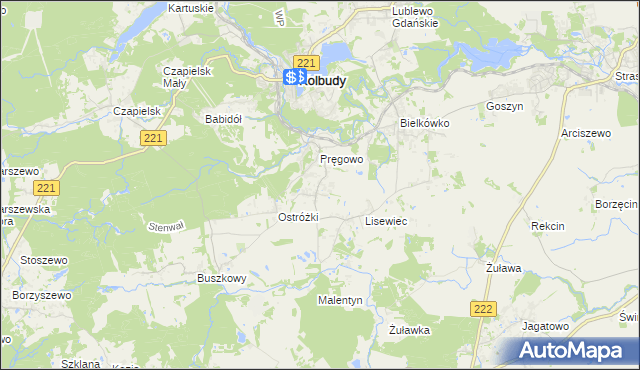 mapa Pręgowo Górne, Pręgowo Górne na mapie Targeo