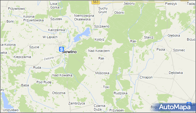 mapa Rak gmina Skrwilno, Rak gmina Skrwilno na mapie Targeo