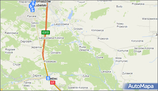 mapa Ruda Żelazna, Ruda Żelazna na mapie Targeo