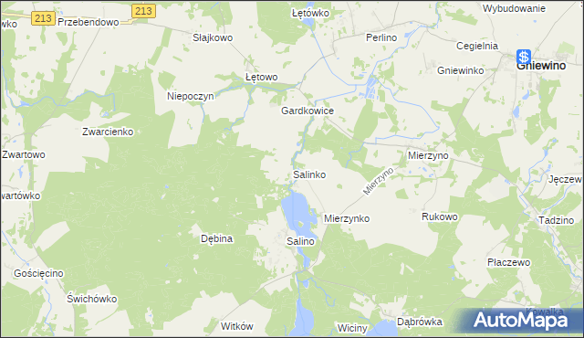 mapa Salinko, Salinko na mapie Targeo