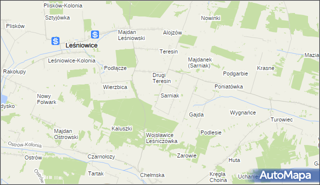 mapa Sarniak gmina Leśniowice, Sarniak gmina Leśniowice na mapie Targeo