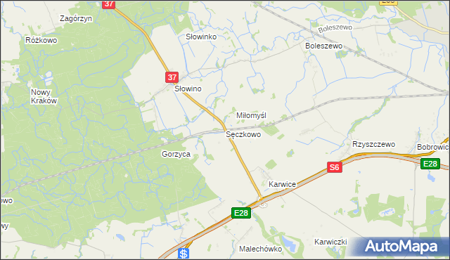 mapa Sęczkowo gmina Malechowo, Sęczkowo gmina Malechowo na mapie Targeo