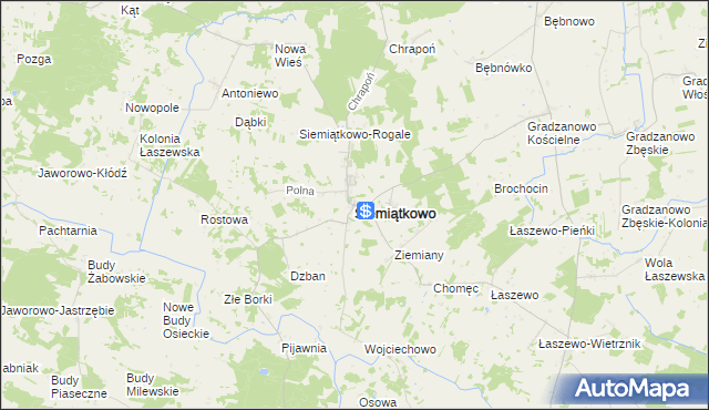 mapa Siemiątkowo powiat żuromiński, Siemiątkowo powiat żuromiński na mapie Targeo