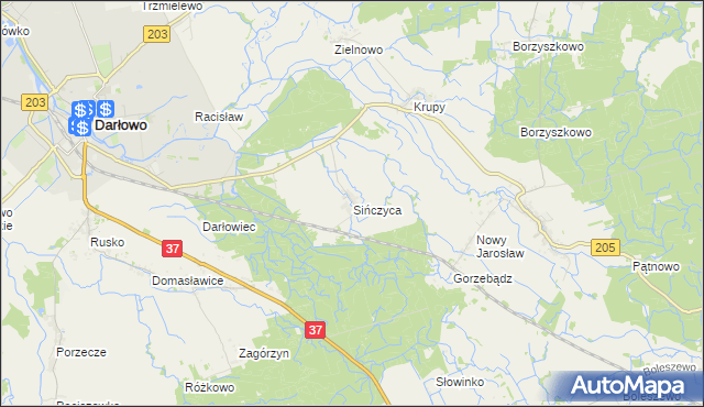 mapa Sińczyca, Sińczyca na mapie Targeo