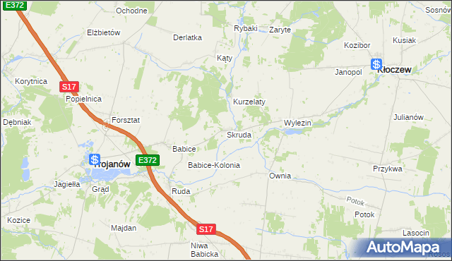 mapa Skruda gmina Trojanów, Skruda gmina Trojanów na mapie Targeo