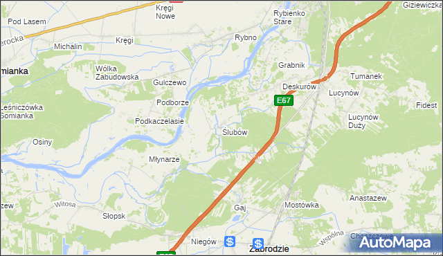 mapa Ślubów gmina Wyszków, Ślubów gmina Wyszków na mapie Targeo