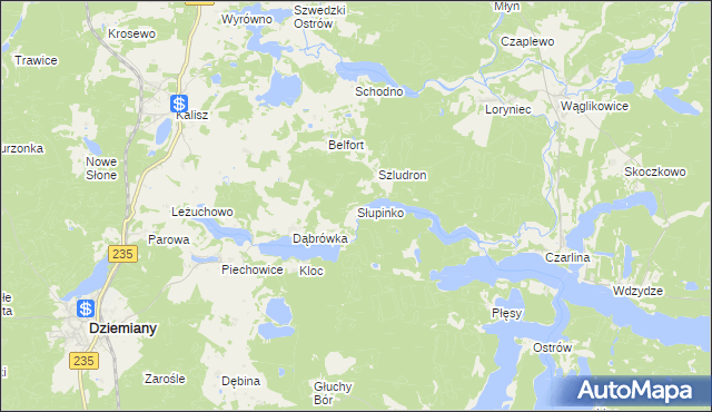 mapa Słupinko, Słupinko na mapie Targeo