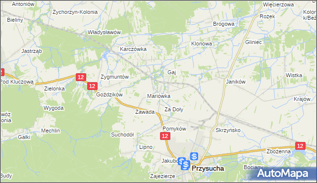 mapa Smogorzów gmina Przysucha, Smogorzów gmina Przysucha na mapie Targeo