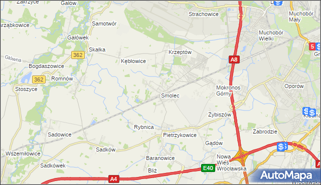 mapa Smolec, Smolec na mapie Targeo