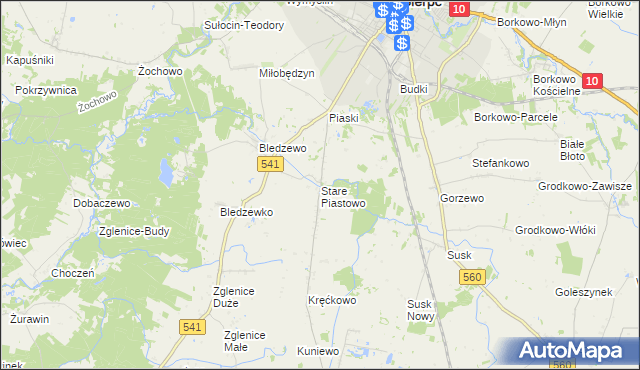 mapa Stare Piastowo, Stare Piastowo na mapie Targeo