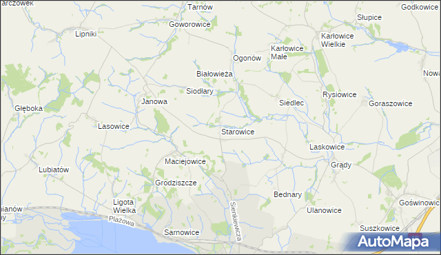 mapa Starowice gmina Otmuchów, Starowice gmina Otmuchów na mapie Targeo