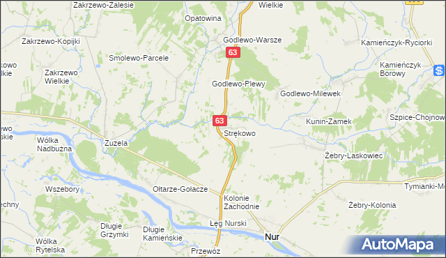 mapa Strękowo, Strękowo na mapie Targeo