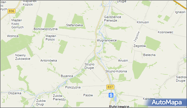 mapa Stryjno Pierwsze, Stryjno Pierwsze na mapie Targeo