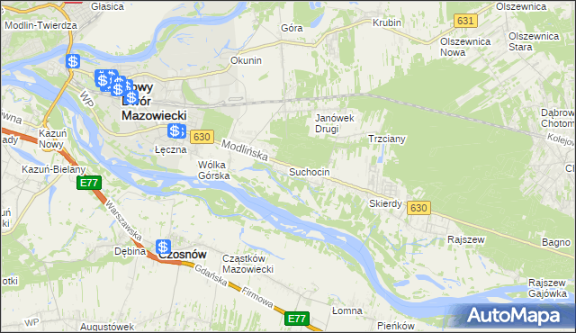 mapa Suchocin gmina Jabłonna, Suchocin gmina Jabłonna na mapie Targeo