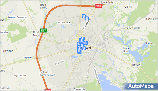 mapa Suwałk, Suwałki na mapie Targeo