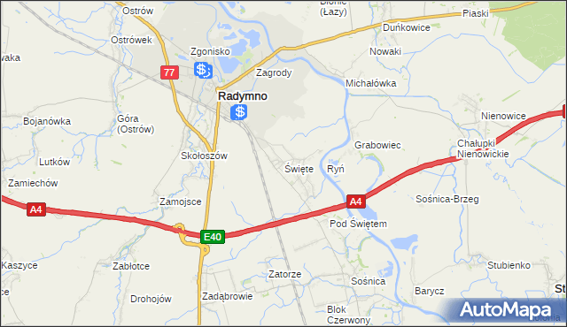 mapa Święte gmina Radymno, Święte gmina Radymno na mapie Targeo