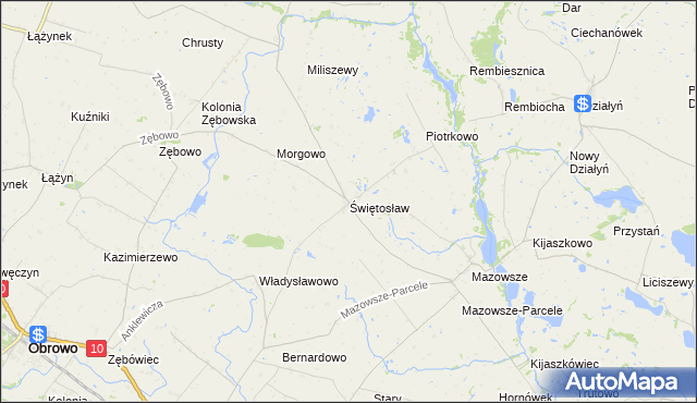 mapa Świętosław gmina Ciechocin, Świętosław gmina Ciechocin na mapie Targeo
