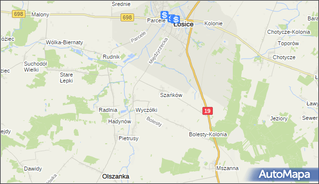 mapa Szańków, Szańków na mapie Targeo