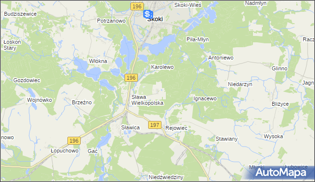 mapa Szczodrochowo gmina Skoki, Szczodrochowo gmina Skoki na mapie Targeo