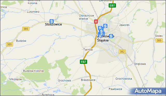mapa Tarnów gmina Ząbkowice Śląskie, Tarnów gmina Ząbkowice Śląskie na mapie Targeo