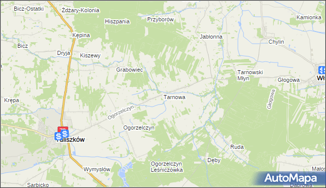 mapa Tarnowa gmina Tuliszków, Tarnowa gmina Tuliszków na mapie Targeo