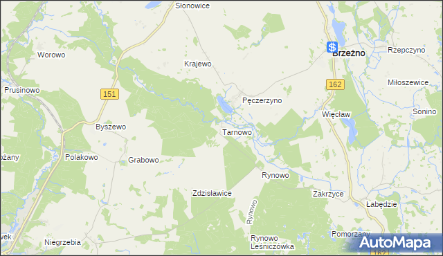 mapa Tarnowo gmina Łobez, Tarnowo gmina Łobez na mapie Targeo