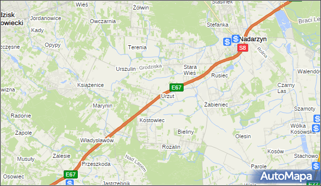 mapa Urzut, Urzut na mapie Targeo