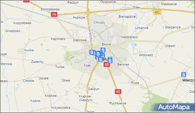 mapa Wieluń, Wieluń na mapie Targeo