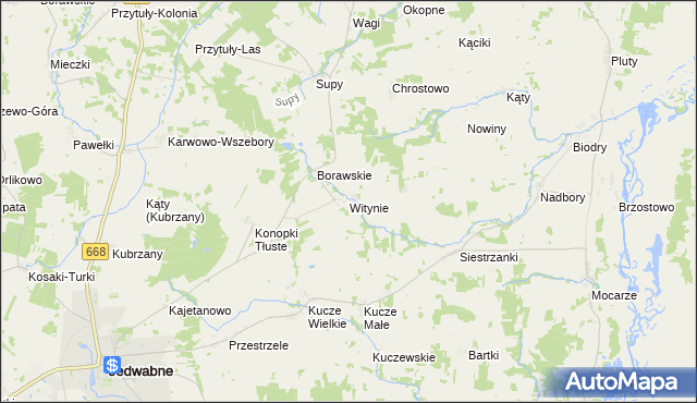 mapa Witynie, Witynie na mapie Targeo
