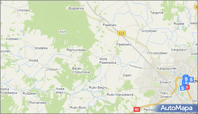 mapa Wola Pawłowska gmina Ciechanów, Wola Pawłowska gmina Ciechanów na mapie Targeo