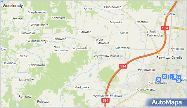 mapa Wymysłów-Piaski, Wymysłów-Piaski na mapie Targeo