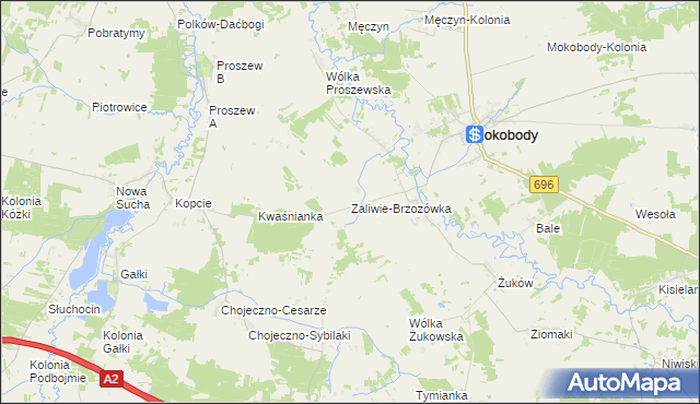 mapa Zaliwie-Brzozówka, Zaliwie-Brzozówka na mapie Targeo
