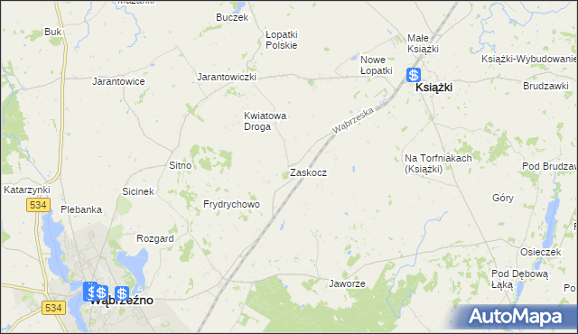 mapa Zaskocz, Zaskocz na mapie Targeo