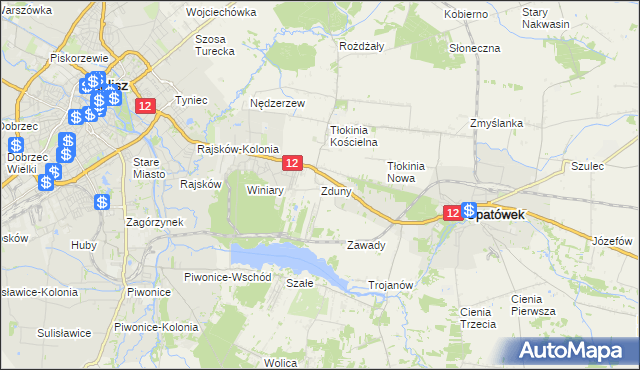 mapa Zduny gmina Opatówek, Zduny gmina Opatówek na mapie Targeo