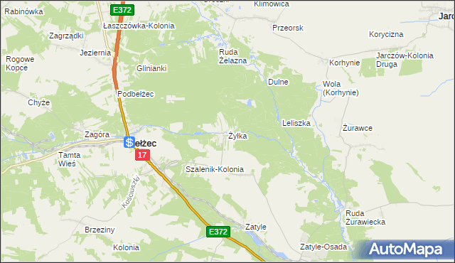 mapa Żyłka, Żyłka na mapie Targeo