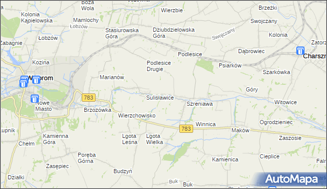 mapa Adamowice gmina Gołcza, Adamowice gmina Gołcza na mapie Targeo