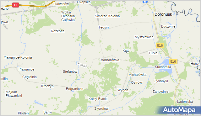 mapa Barbarówka, Barbarówka na mapie Targeo