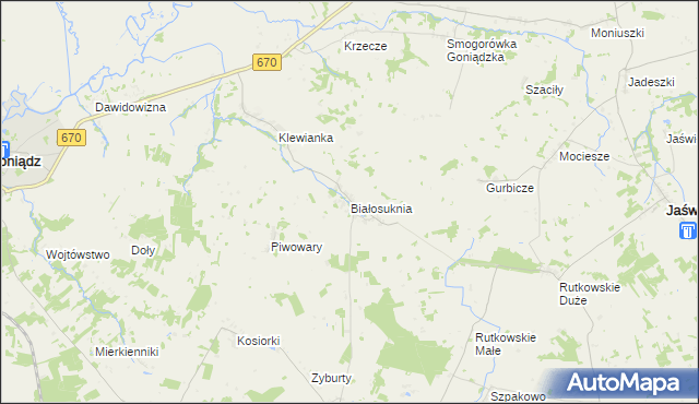 mapa Białosuknia, Białosuknia na mapie Targeo