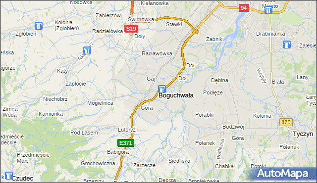 mapa Boguchwała powiat rzeszowski, Boguchwała powiat rzeszowski na mapie Targeo