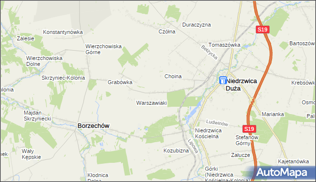 mapa Borkowizna gmina Niedrzwica Duża, Borkowizna gmina Niedrzwica Duża na mapie Targeo