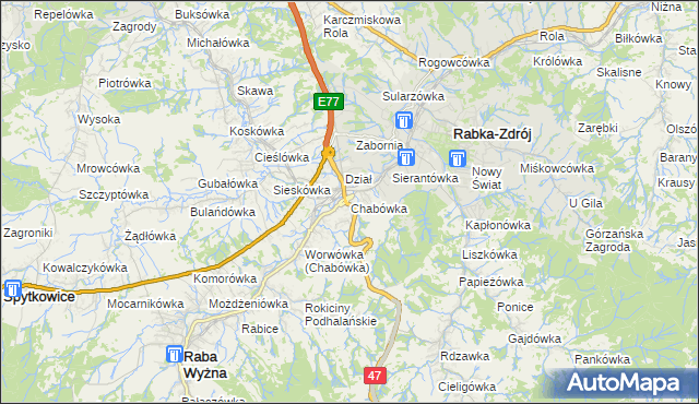 mapa Chabówka, Chabówka na mapie Targeo