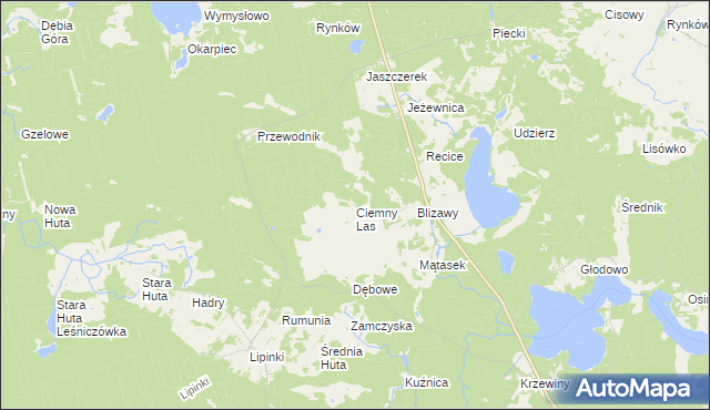 mapa Ciemny Las, Ciemny Las na mapie Targeo
