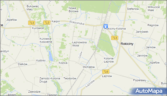 mapa Cisów gmina Rokiciny, Cisów gmina Rokiciny na mapie Targeo