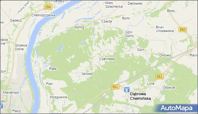 mapa Czemlewo, Czemlewo na mapie Targeo