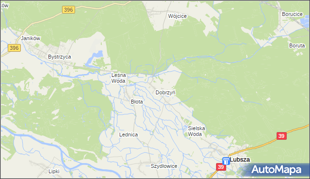 mapa Dobrzyń gmina Lubsza, Dobrzyń gmina Lubsza na mapie Targeo